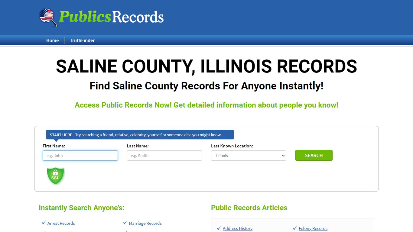 Find Saline County, Illinois Records!