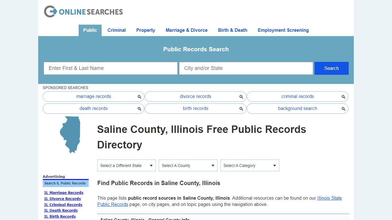 Saline County, Illinois Public Records Directory - OnlineSearches.com