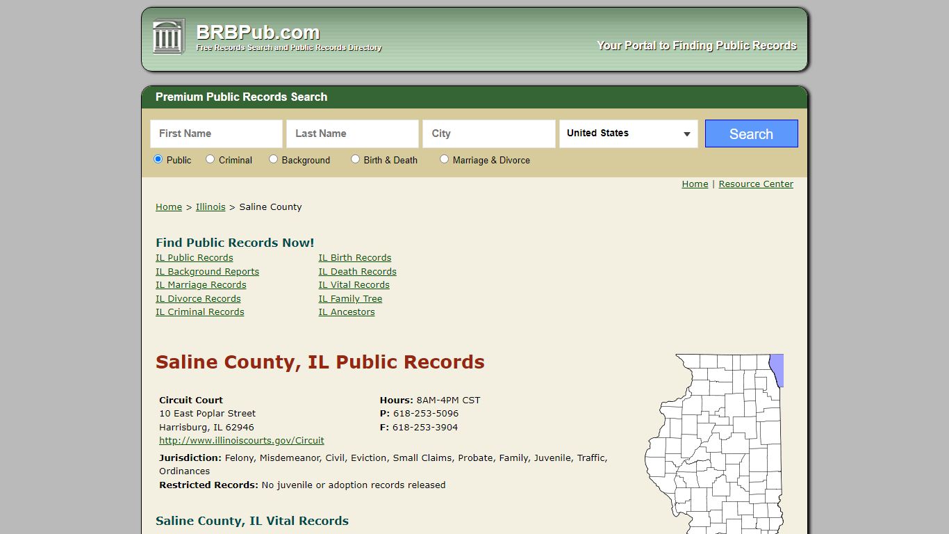 Saline County Public Records | Search Illinois Government Databases