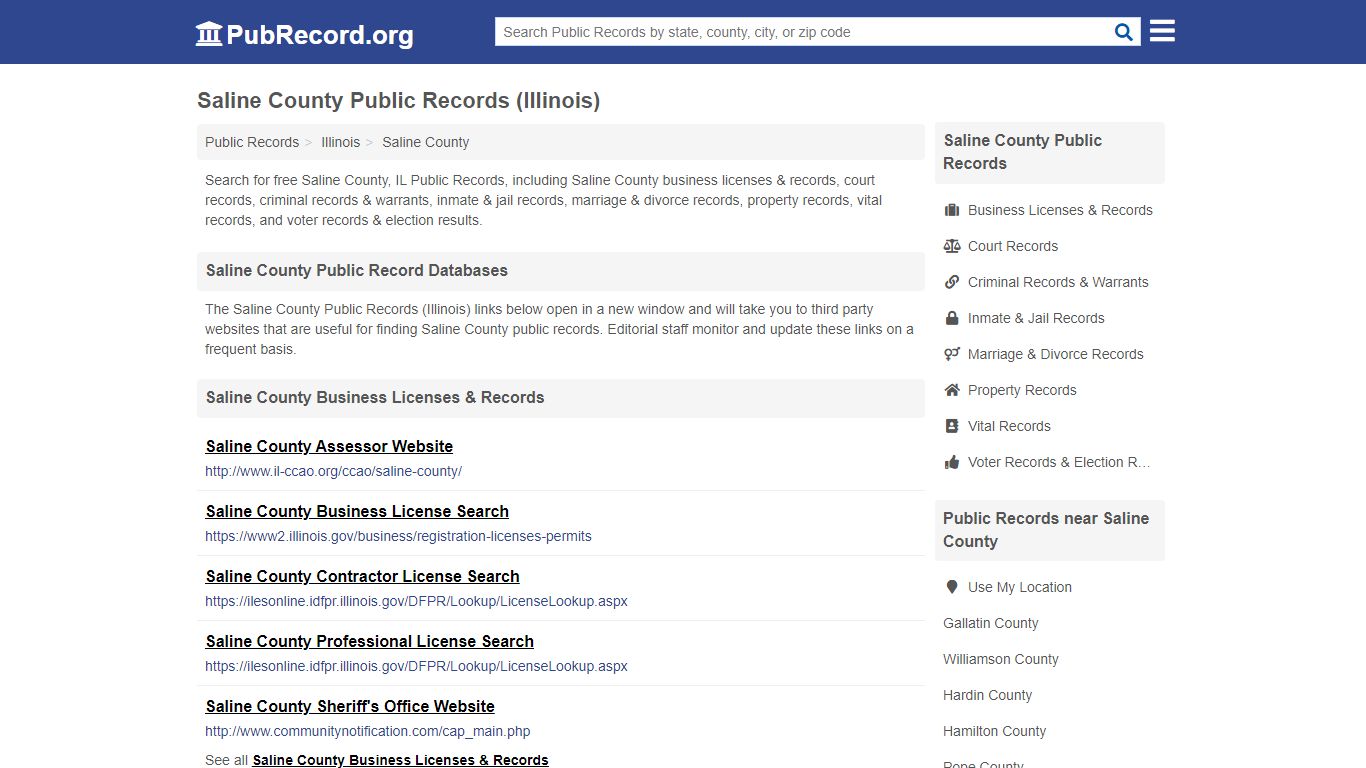 Free Saline County Public Records (Illinois Public Records) - PubRecord.org