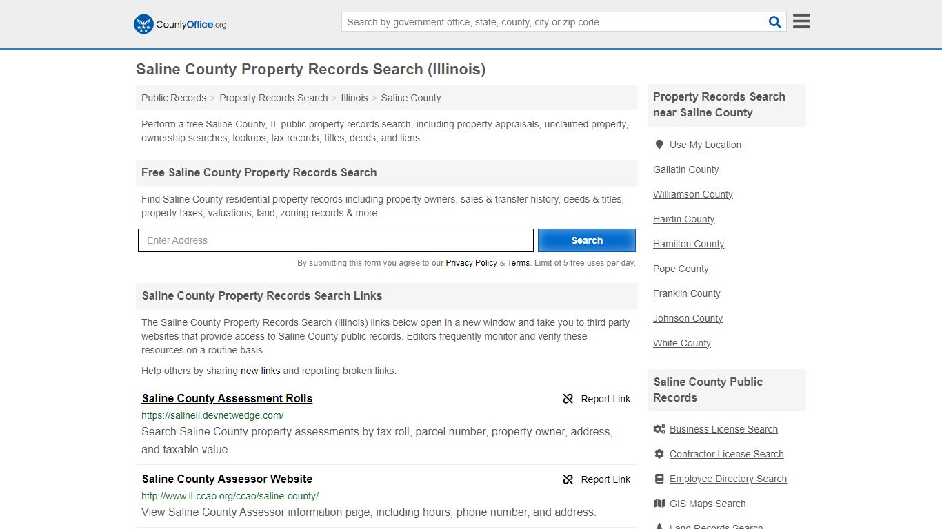 Saline County Property Records Search (Illinois) - County Office